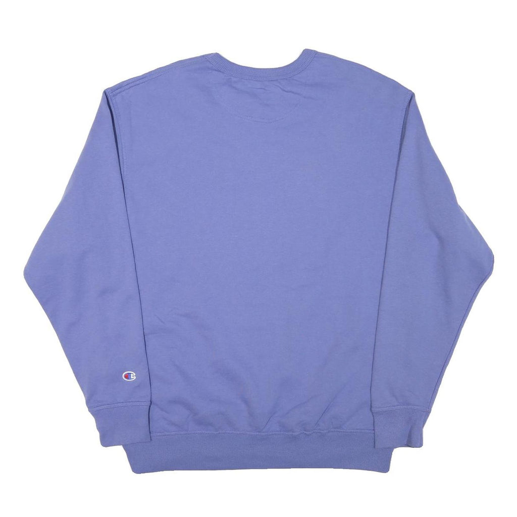 CHAMPION Mens Blue Crew Neck XL Logo Embroidered Sweatshirt Cotton Blend
