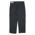 DICKIES Mens Black Regular Fit Workwear Cargo Trousers W34 L28 Zip Closure