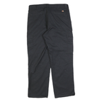 DICKIES Mens Black Regular Fit Workwear Cargo Trousers W34 L28 Zip Closure