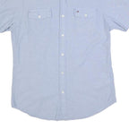 TOMMY HILFIGER Mens Blue Cotton Shirt M Classic Fit Button Down Collar Short
