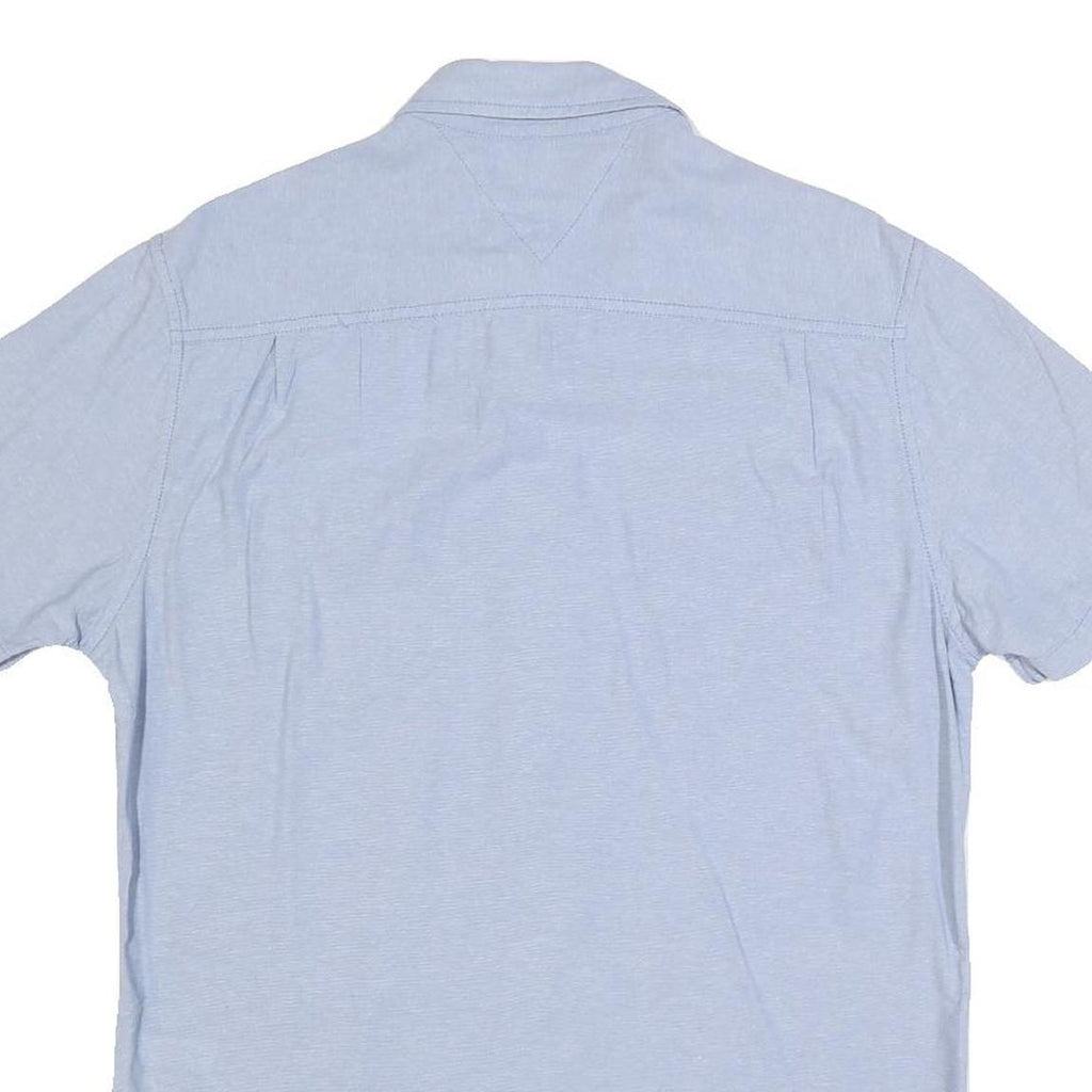 TOMMY HILFIGER Mens Blue Cotton Shirt M Classic Fit Button Down Collar Short
