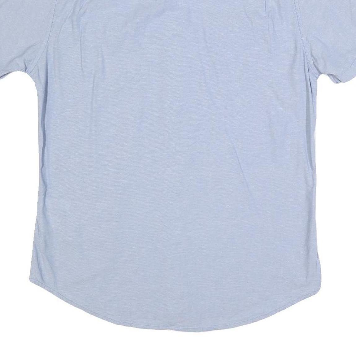 TOMMY HILFIGER Mens Blue Cotton Shirt M Classic Fit Button Down Collar Short