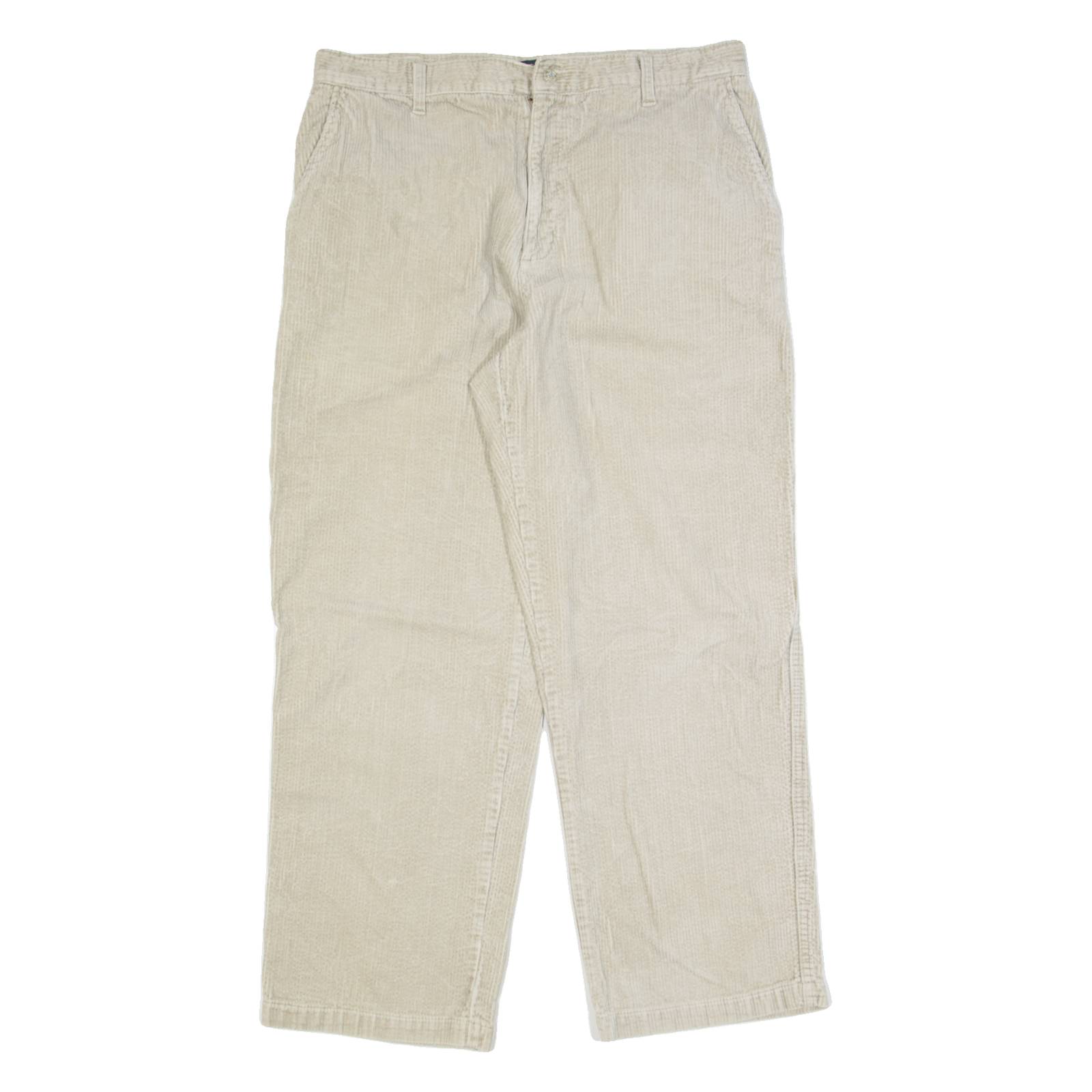 CHEROKEE Chino Mens Corduroy Trousers Beige Regular Straight 90s W36 L23