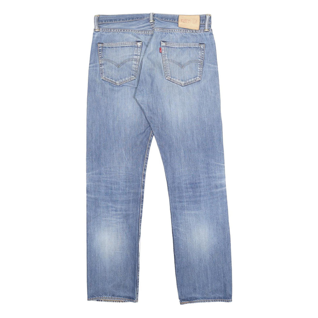 LEVI'S 501 Mens Blue Regular Straight Denim Medium W34 L34 Button Cotton Comfort