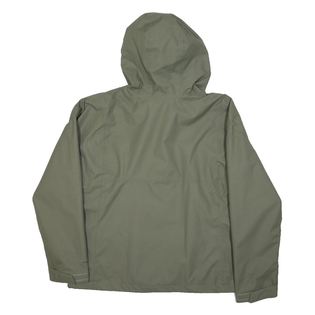 COLUMBIA Mens Green Outdoor Jacket XL Polyester Plain Hooded Zip Pocket