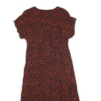 MINT VELVET Womens Rust & Black Animal Print Day Cotton Blend Dress UK 14 V-Neck
