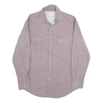 WRANGLER Mens Red & White Patterned Shirt M Cotton Blend Casual Long Sleeve