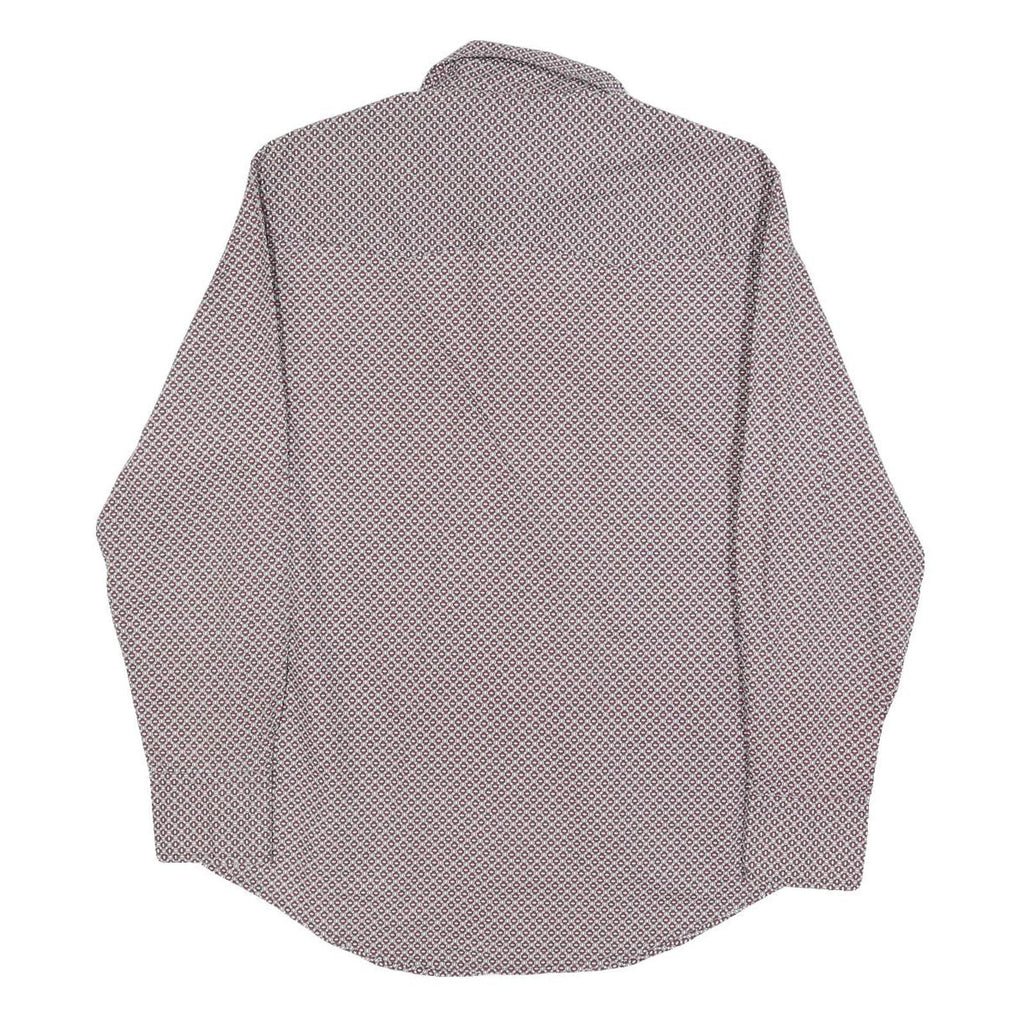 WRANGLER Mens Red & White Patterned Shirt M Cotton Blend Casual Long Sleeve