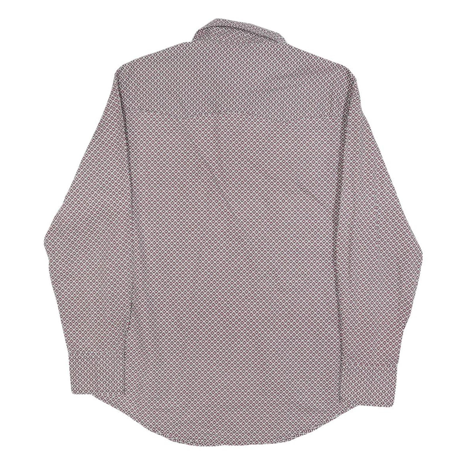 WRANGLER Mens Red & White Patterned Shirt M Cotton Blend Casual Long Sleeve