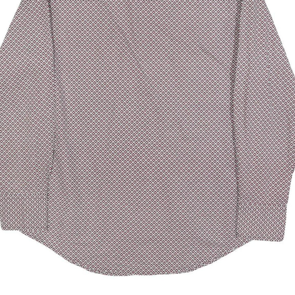 WRANGLER Mens Red & White Patterned Shirt M Cotton Blend Casual Long Sleeve