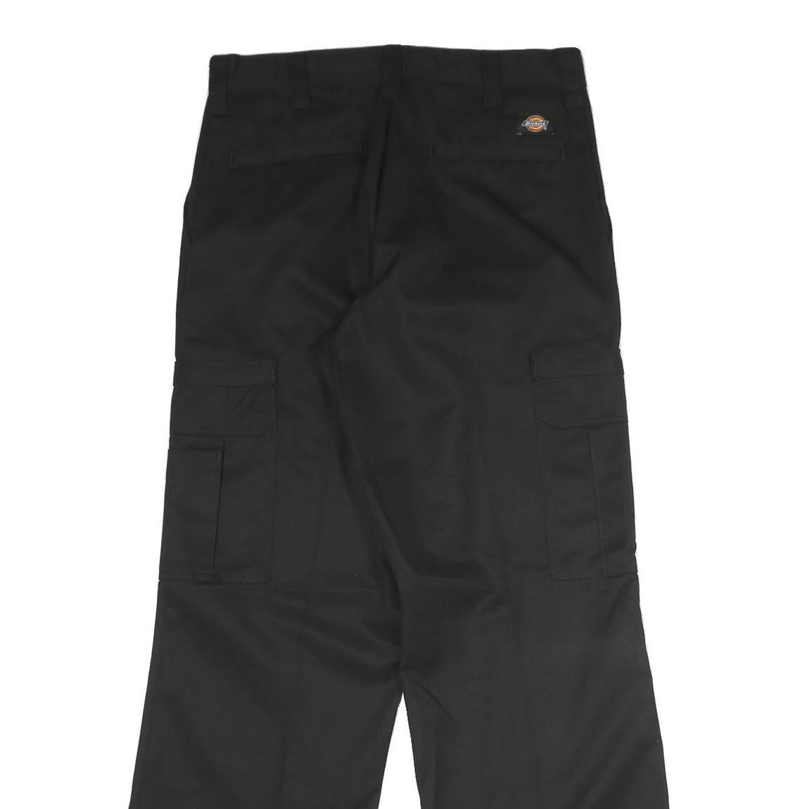 DICKIES Mens Polyester Blend Black Regular Cargo Trousers W31 L30 Workwear Zip
