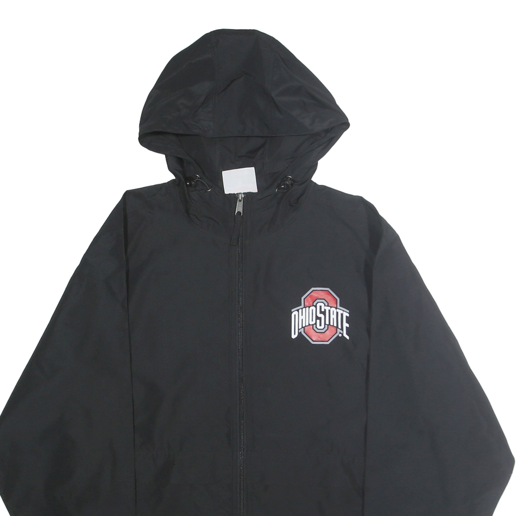 CHAMPION Mens Black Ohio State Jacket M Polyester Zip Hooded Plain Sports