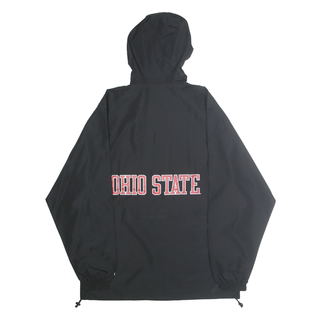 CHAMPION Mens Black Ohio State Jacket M Polyester Zip Hooded Plain Sports