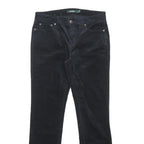 LAUREN RALPH LAUREN Womens Cotton Blend Black Regular Fit Straight Trousers W30