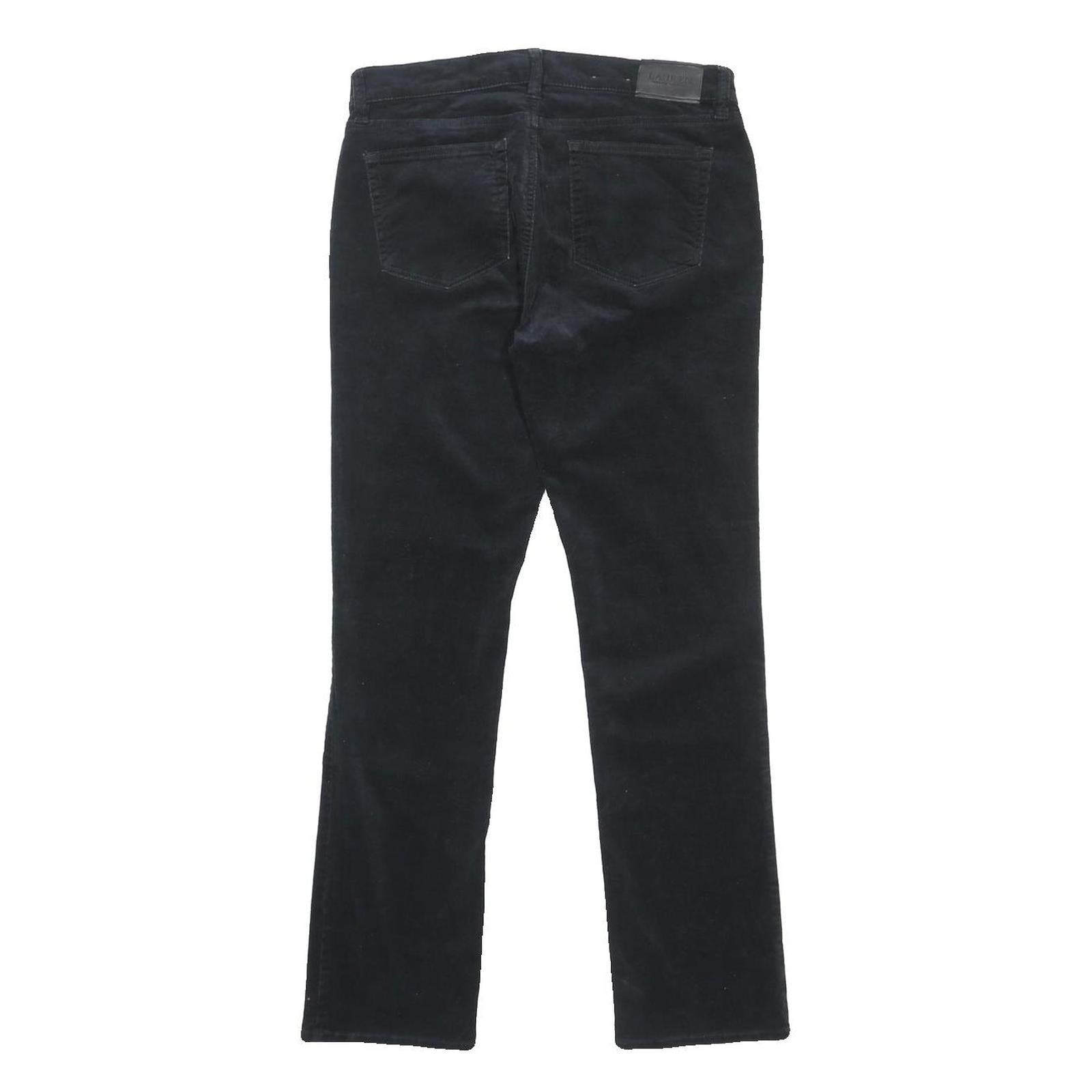 LAUREN RALPH LAUREN Womens Cotton Blend Black Regular Fit Straight Trousers W30