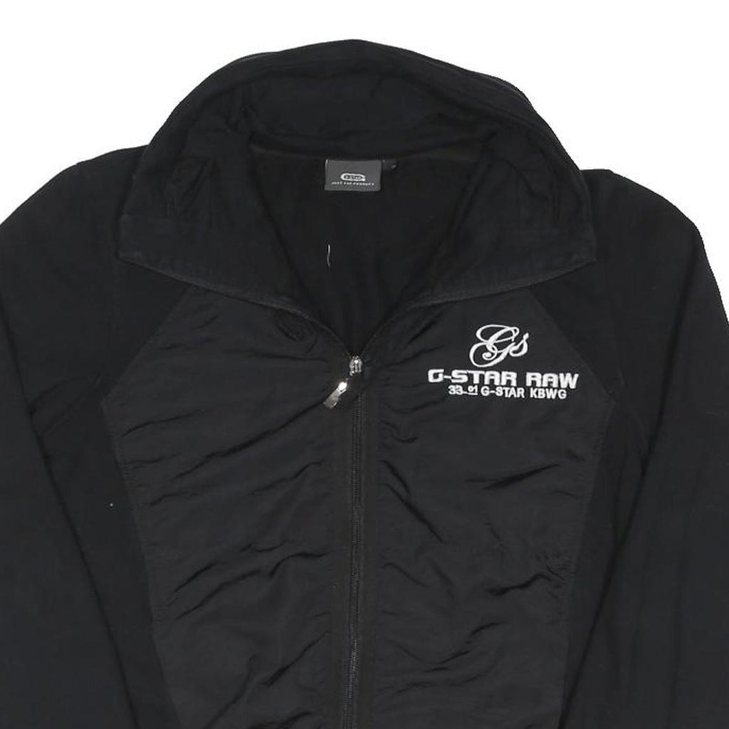 G STAR Womens Black Zip Jacket L Cotton Blend Plain Casual Lightweight