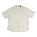 WRANGLER Mens Cream Short Sleeve Cotton Blend Shirt XL Button Pocket Casual