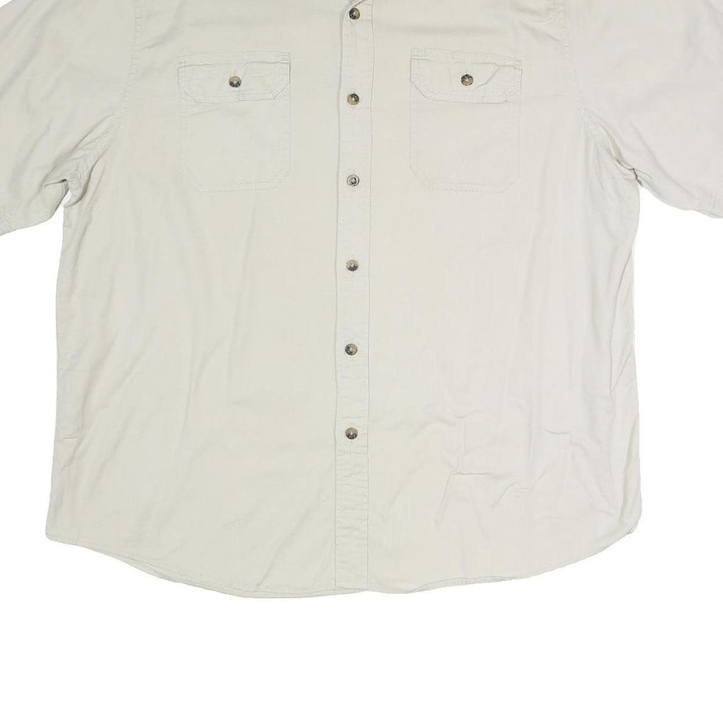 WRANGLER Mens Cream Short Sleeve Cotton Blend Shirt XL Button Pocket Casual
