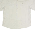 WRANGLER Mens Cream Short Sleeve Cotton Blend Shirt XL Button Pocket Casual