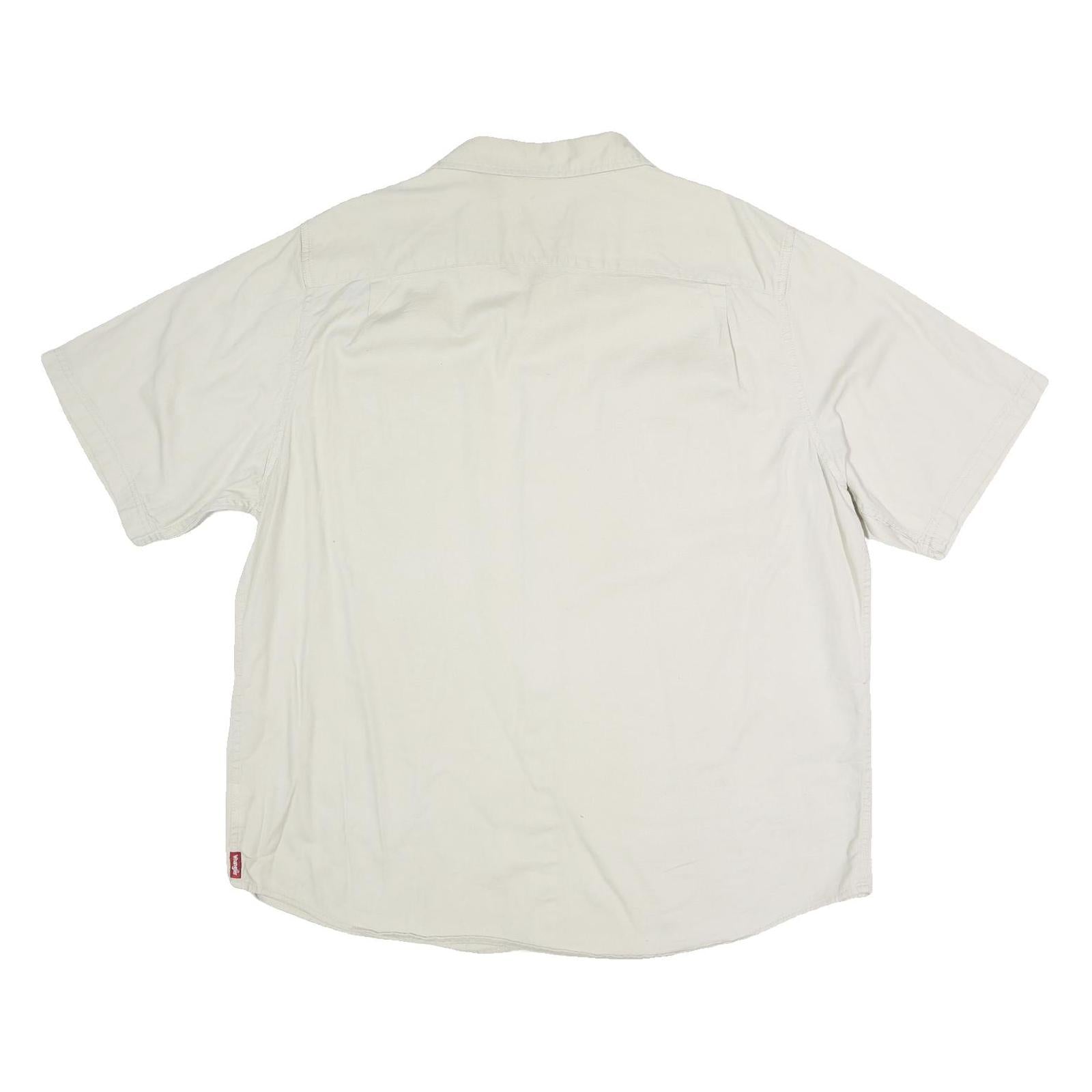 WRANGLER Mens Cream Short Sleeve Cotton Blend Shirt XL Button Pocket Casual