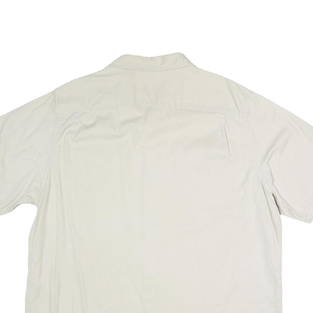 WRANGLER Mens Cream Short Sleeve Cotton Blend Shirt XL Button Pocket Casual