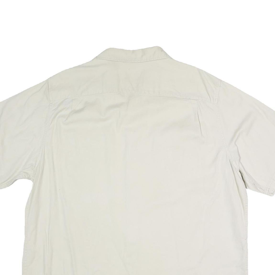 WRANGLER Mens Cream Short Sleeve Cotton Blend Shirt XL Button Pocket Casual