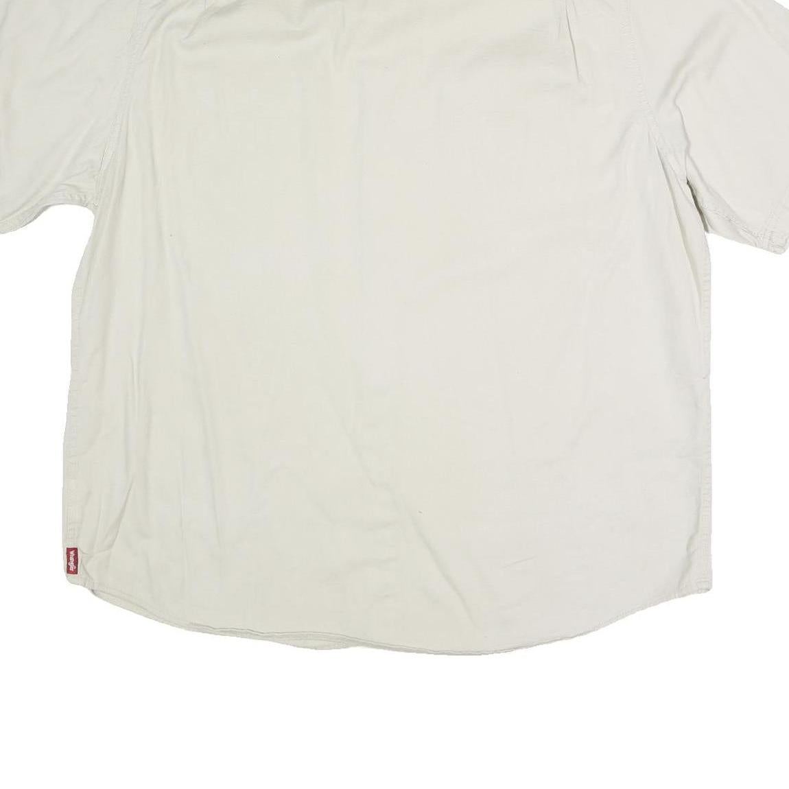 WRANGLER Mens Cream Short Sleeve Cotton Blend Shirt XL Button Pocket Casual