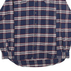 JACHS Mens Blue & White Check Shirt XL Cotton Long Sleeve Casual Button Down