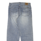 DICKIES Mens Jeans Blue Regular Straight Denim Light W34 L28 Workwear Zip