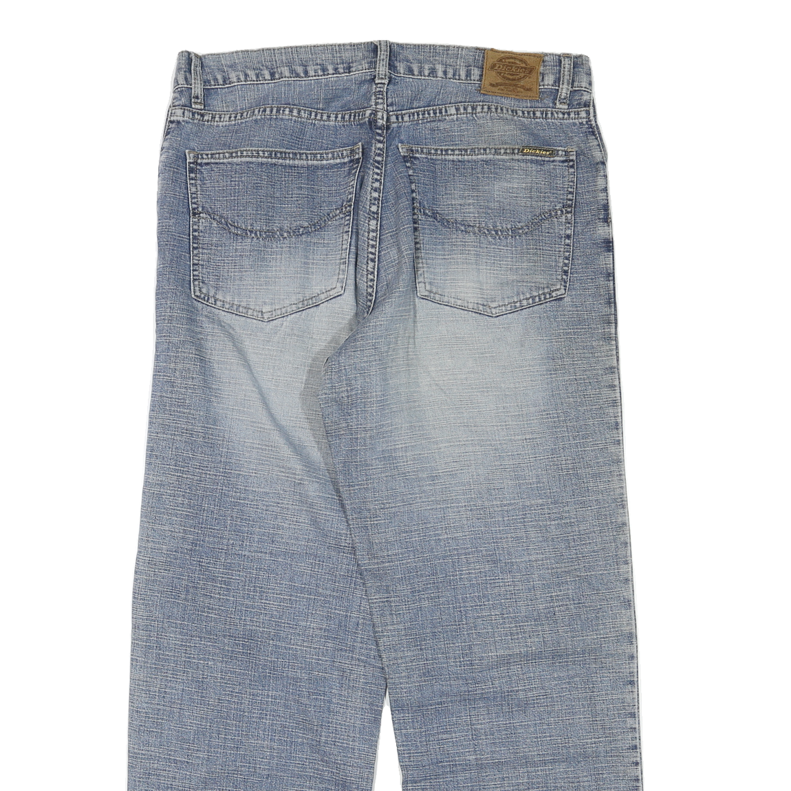 DICKIES Mens Jeans Blue Regular Straight Denim Light W34 L28 Workwear Zip