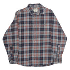 REDHEAD Mens Blue & Brown Check Shirt M Cotton Casual Button Up Long Sleeve