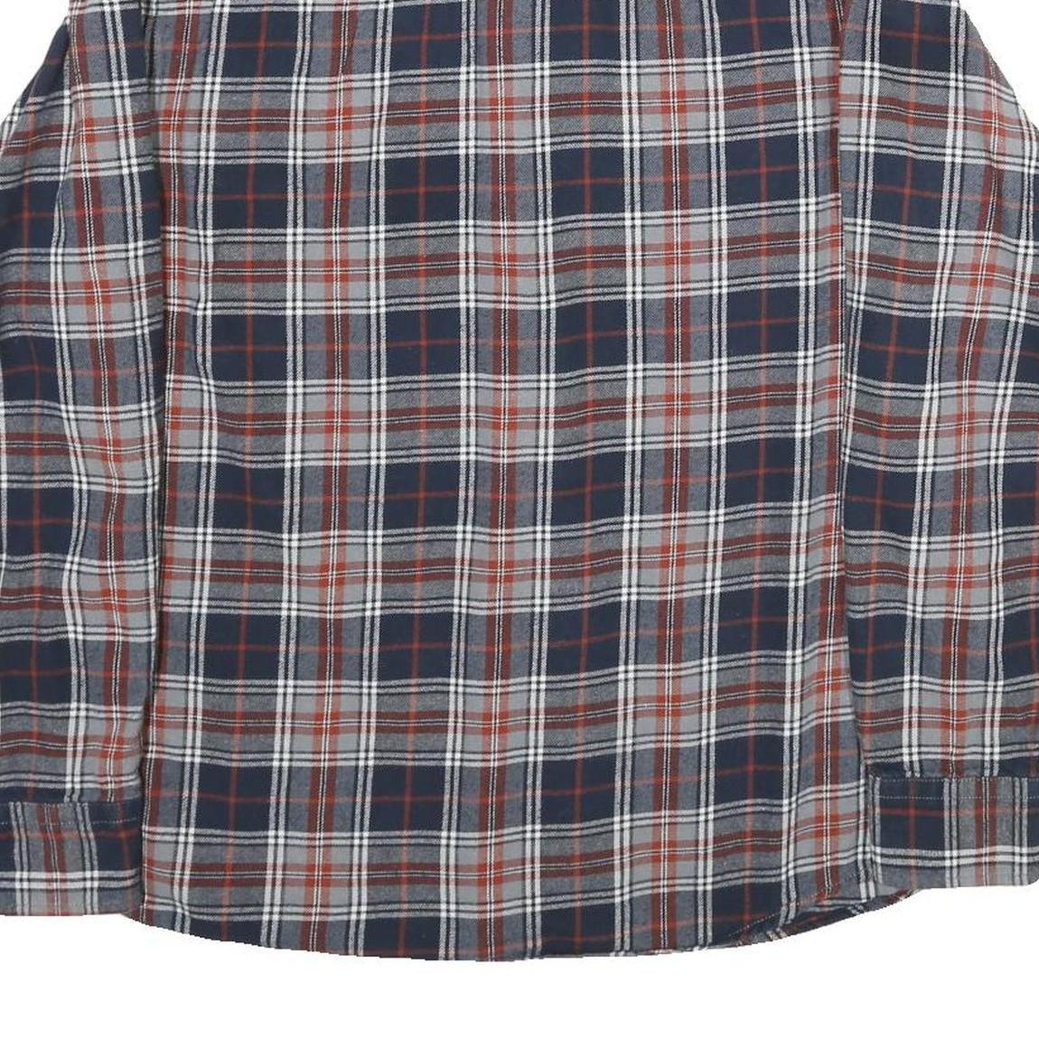 REDHEAD Mens Blue & Brown Check Shirt M Cotton Casual Button Up Long Sleeve
