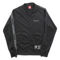 CHAMPION Mens Black Zip Track Jacket L Polyester Blend Logo Tape Casual
