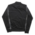 CHAMPION Mens Black Zip Track Jacket L Polyester Blend Logo Tape Casual