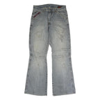 HBT Mens Jeans Blue Regular Bootcut Denim Light W30 L30 Zip Cotton Casual