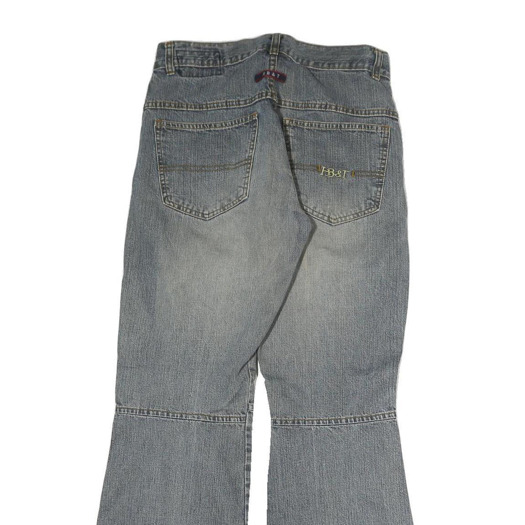 HBT Mens Jeans Blue Regular Bootcut Denim Light W30 L30 Zip Cotton Casual