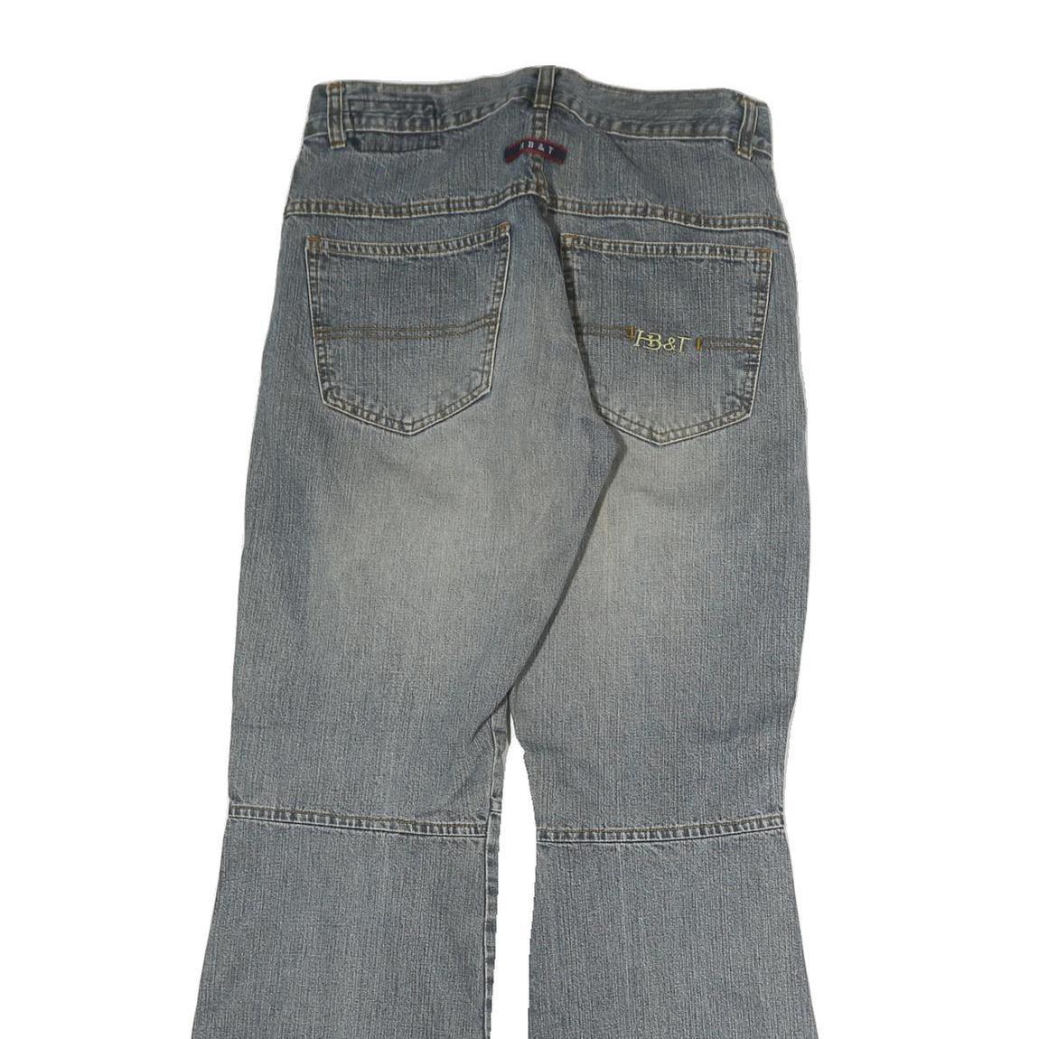 HBT Mens Jeans Blue Regular Bootcut Denim Light W30 L30 Zip Cotton Casual