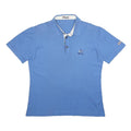 FILA Womens Blue Italia Short Sleeve Plain Polo Shirt L Cotton Casual Sports