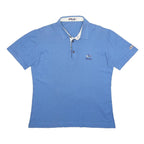 FILA Womens Blue Italia Short Sleeve Plain Polo Shirt L Cotton Casual Sports