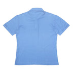 FILA Womens Blue Italia Short Sleeve Plain Polo Shirt L Cotton Casual Sports