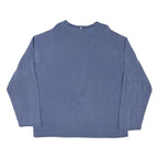 Mens Blue Sweatshirt XL Floral Graphic Crew Neck Cotton Blend Casual
