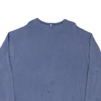 Mens Blue Sweatshirt XL Floral Graphic Crew Neck Cotton Blend Casual