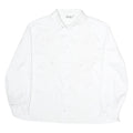 CHRIS LINE Womens White Printed Shirt Long Sleeve Collar L Button Front