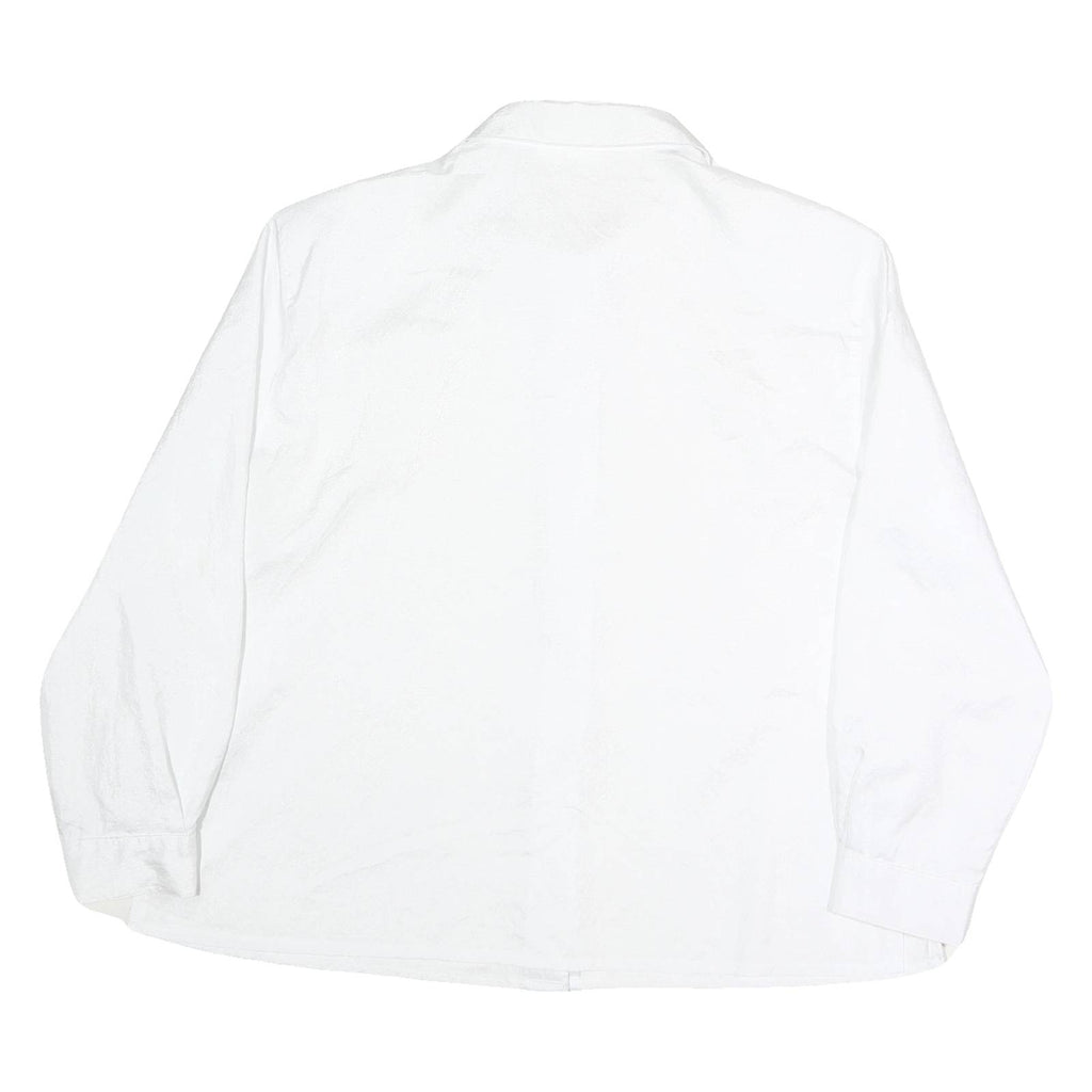 CHRIS LINE Womens White Printed Shirt Long Sleeve Collar L Button Front
