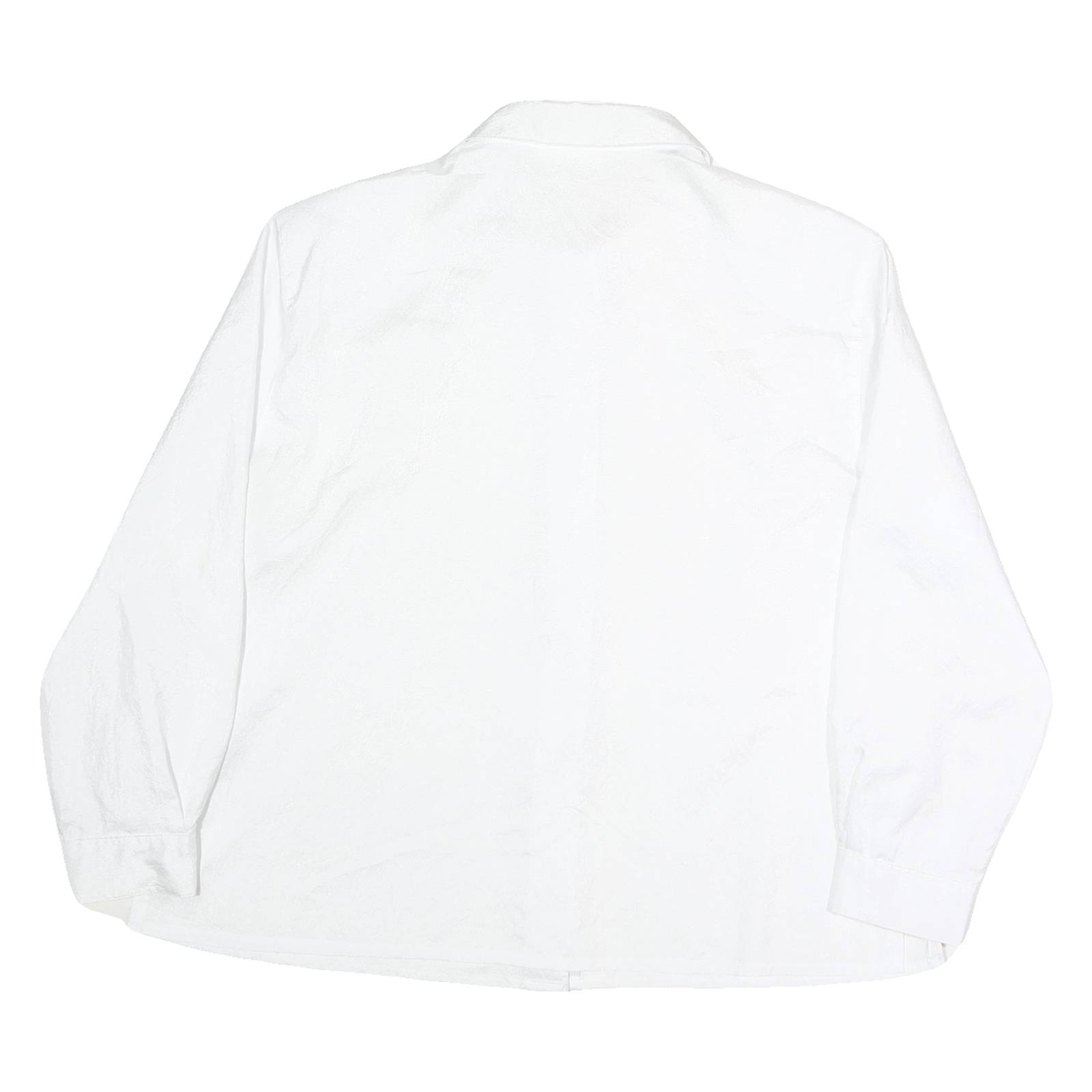 CHRIS LINE Womens White Printed Shirt Long Sleeve Collar L Button Front