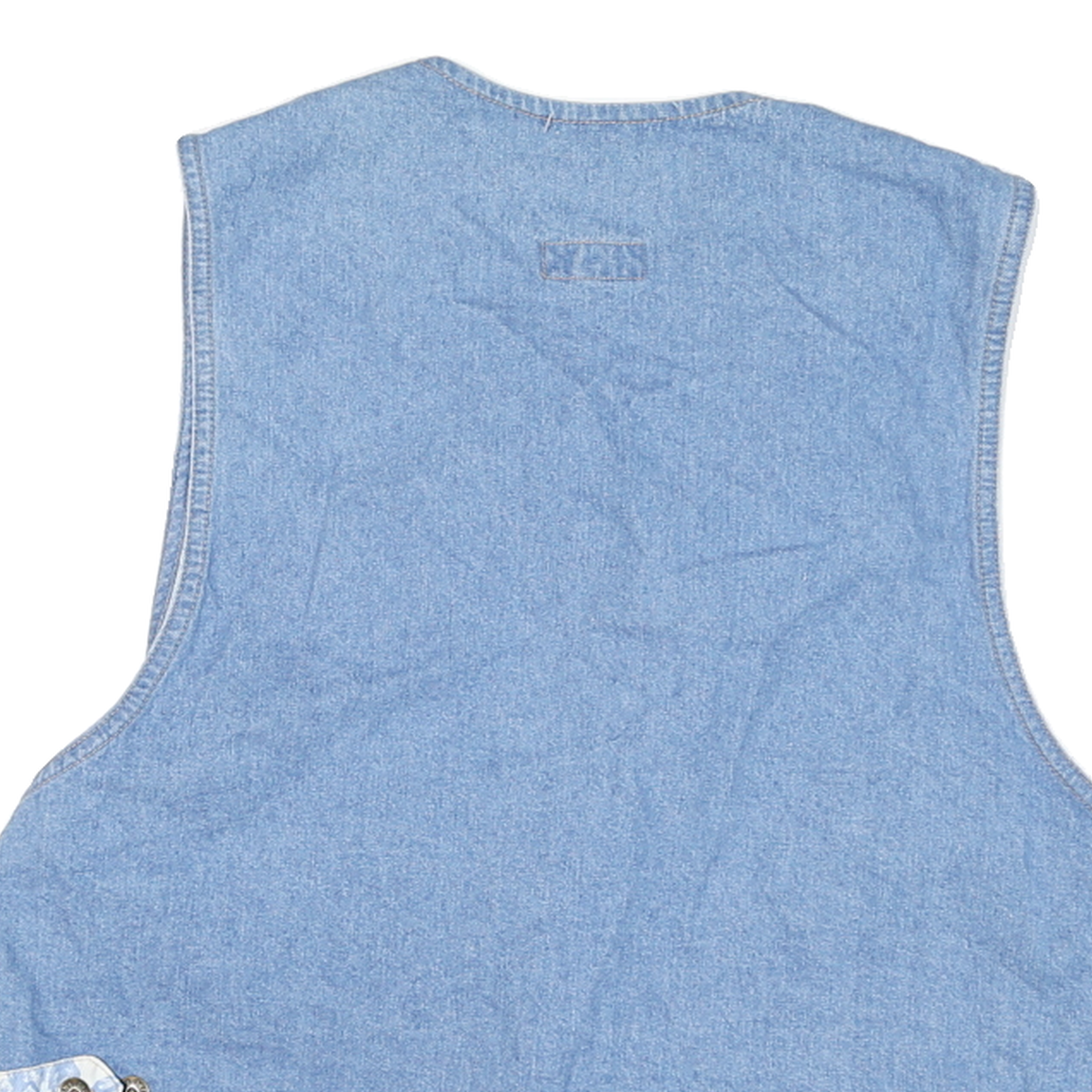 DREAMS Mens Blue & White Floral Patchwork Cotton Blend Waistcoat M Vest