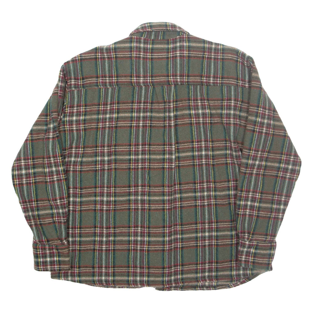 LA DOLF Mens Lumberjack Shirt Green Wool Check Long Sleeve ONE SIZE