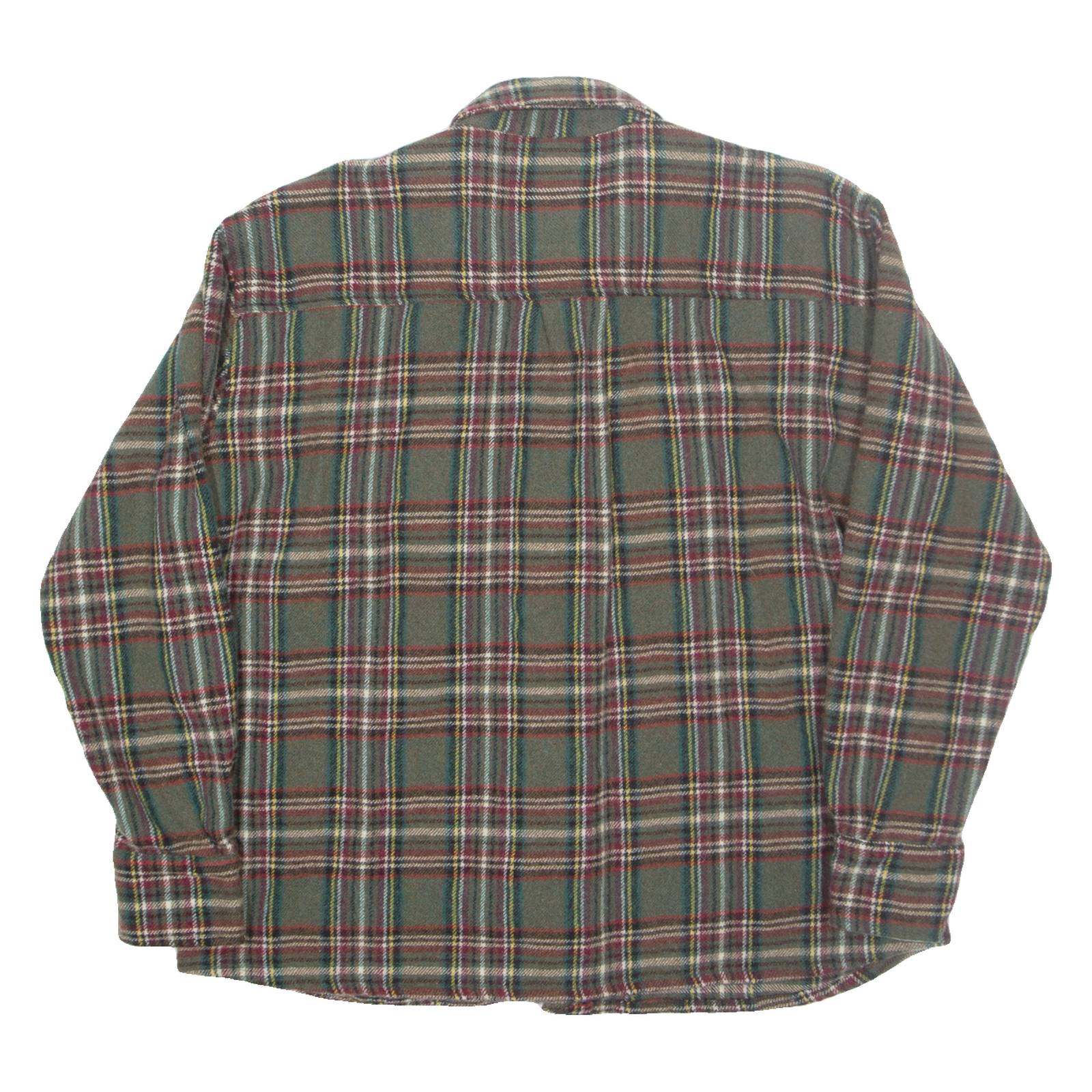 LA DOLF Mens Lumberjack Shirt Green Wool Check Long Sleeve ONE SIZE