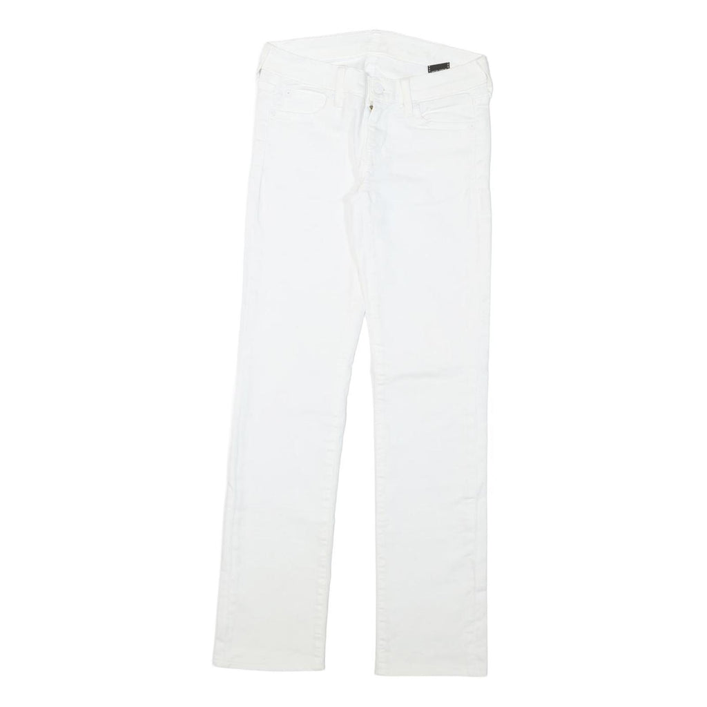 7 FOR ALL MANKIND Womens Regular Fit Straight Denim White Cotton Blend Zip W26