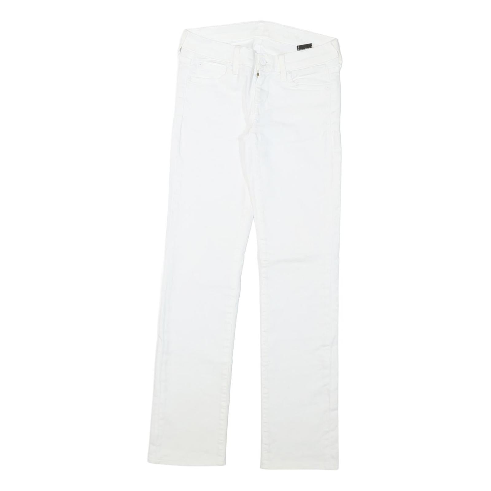 7 FOR ALL MANKIND Womens Regular Fit Straight Denim White Cotton Blend Zip W26